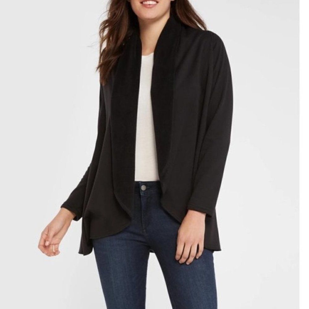 DREW Black Waterfall Long Sleeve Fleece Lined Cardigan